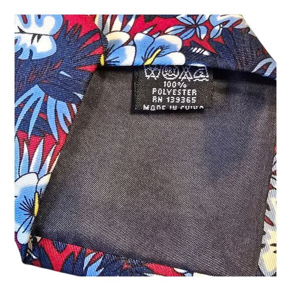 Romario Manzini Men's Necktie Floral Tropical Hibiscus Print 3.5" Classic Width - Picture 3 of 6